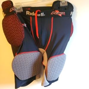 RIDDELL POWER MEN'S GIRDLE 5-PIECE INTEGRATED GRAY/BLACK RED ADULTS SIZE XL